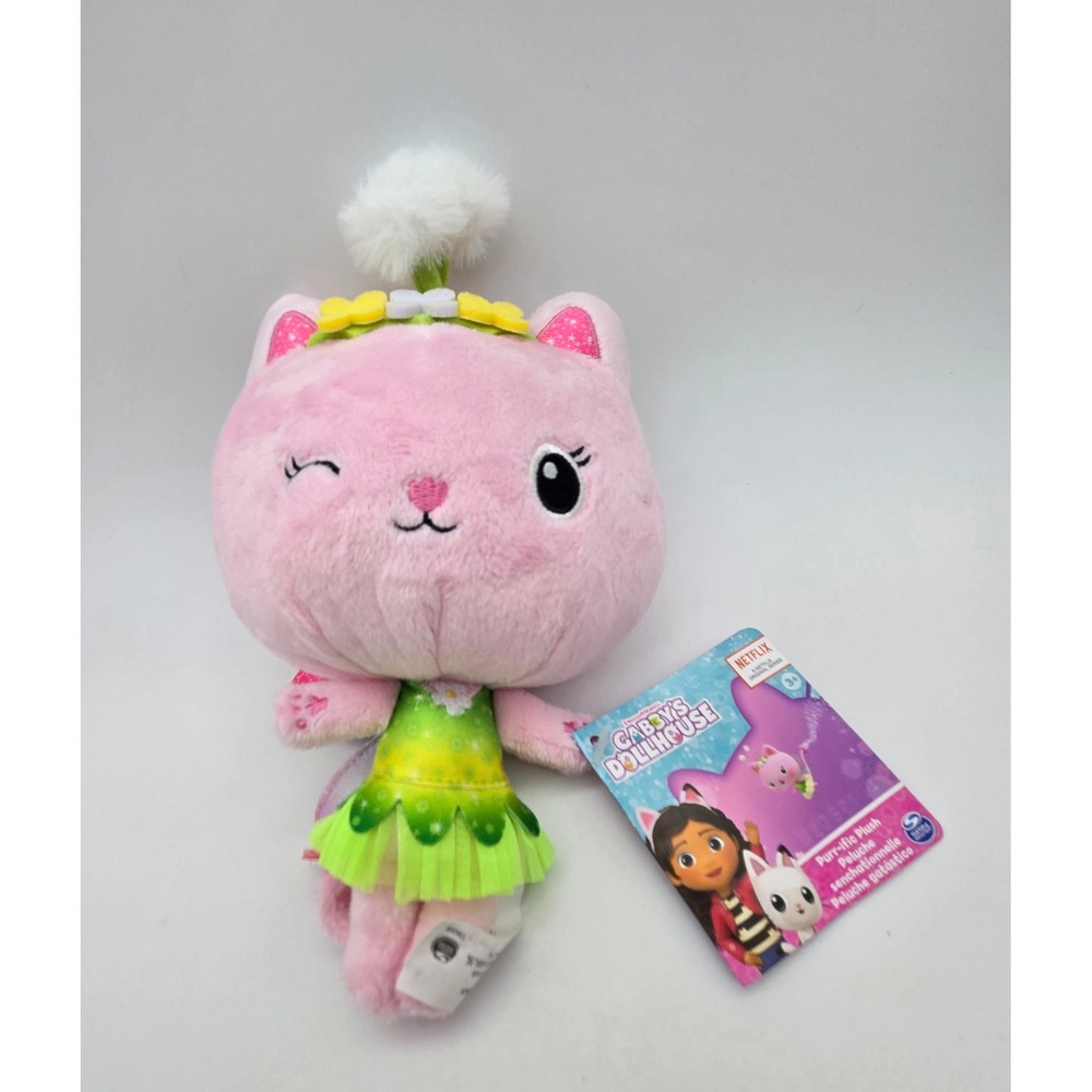 Gabby's‎ Dollhouse Kitty Fairy Plush Pink Green Purr-ific Wings Flower Dress NWT